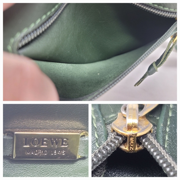 Loewe Dark Green Backpack with Gold Details - Picture 12 of 13